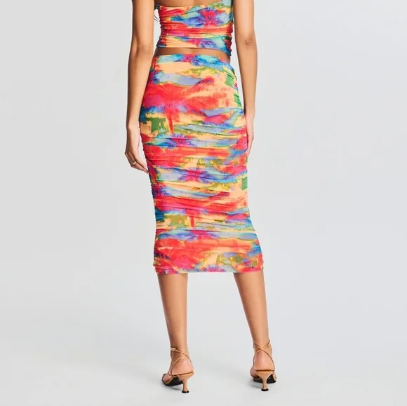 SER.O.YA INDIA MIDI SKIRT in Abstract Palm - Picture 5 of 5